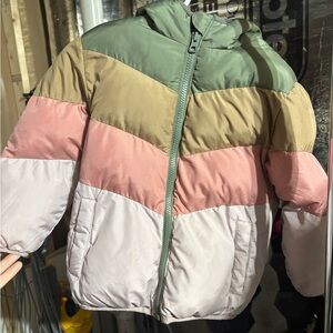SwissTech Kids Colorblock Jacket - Green, Pink, Tan 3T